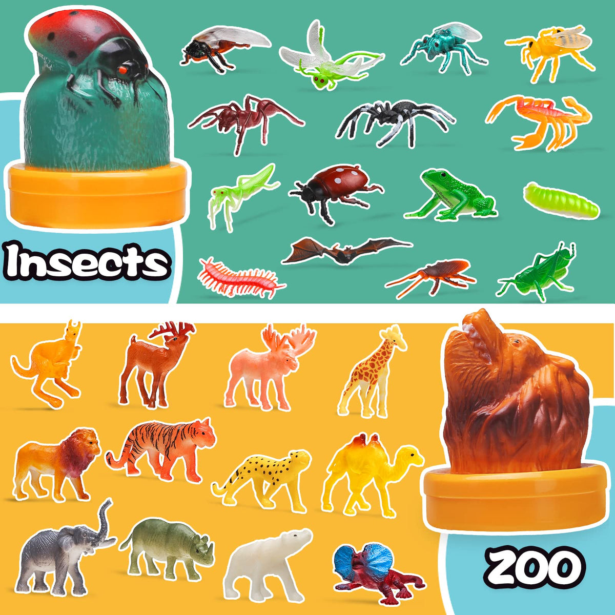 KarberDark zoo animal figures bundle for pretend play and classroom activities.