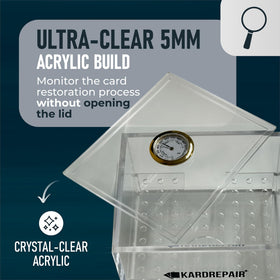 Kardrepair ultra-clear acrylic construction lets you watch progress clearly.