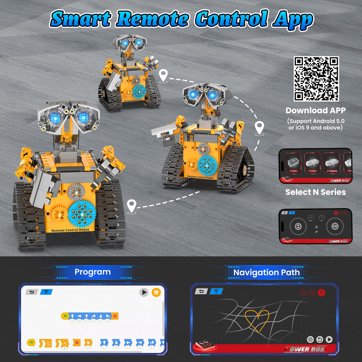 Karei Robot Building Kit 2.4GHz remote ensures stable wireless control