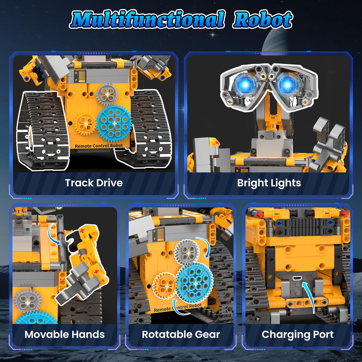 Karei Robot Building Kit garbage truck with LED lights for vivid play