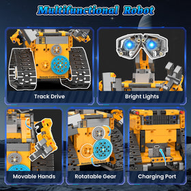Karei Robot Building Kit garbage truck with LED lights for vivid play