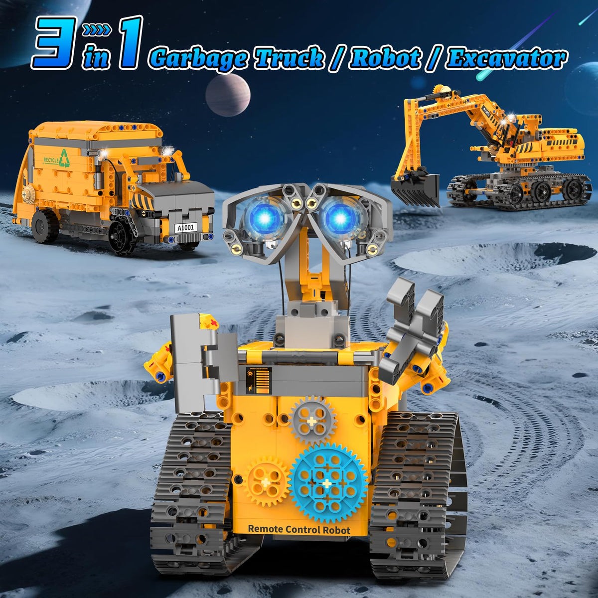 Karei Robot Building Kit excavator with rotating cab for realistic operation