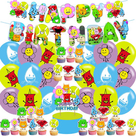 Karg Battle-Dream Island banner decor creates a festive birthday backdrop.