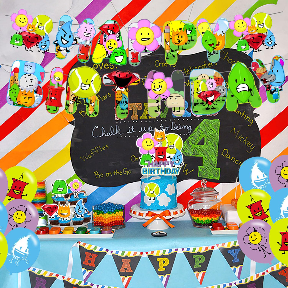 Karg Battle-Dream Island cupcake toppers in six styles brighten desserts.