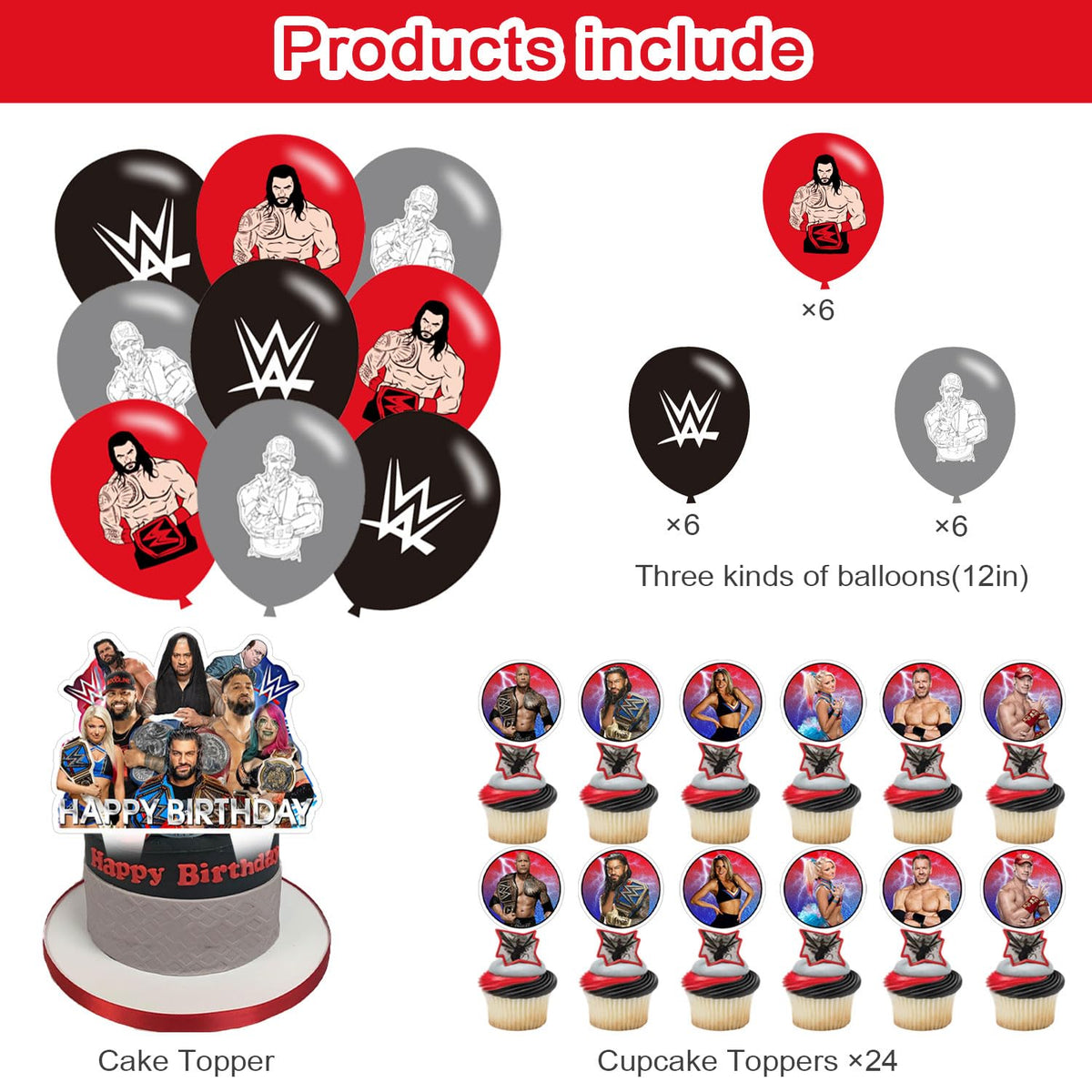 Karg wrestling cake topper adds a championship touch to the celebration cake.