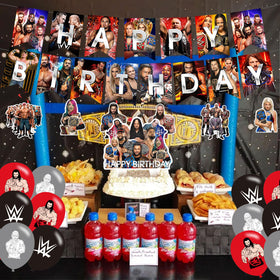 Karg wrestling kids party display helps stage a dynamic birthday scene.