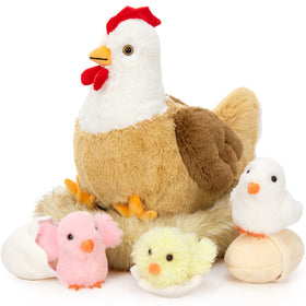 Karister 14-inch chicken stuffed animals set delivers a complete farm adventure.