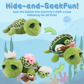 Karister 14-inch sea turtle plush provides soft comfort for nap time