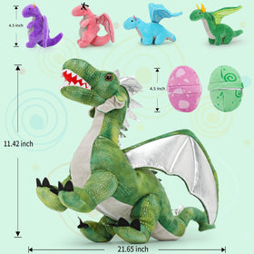 Karister colorful plush dragons ideal for kids' bedtime routine.