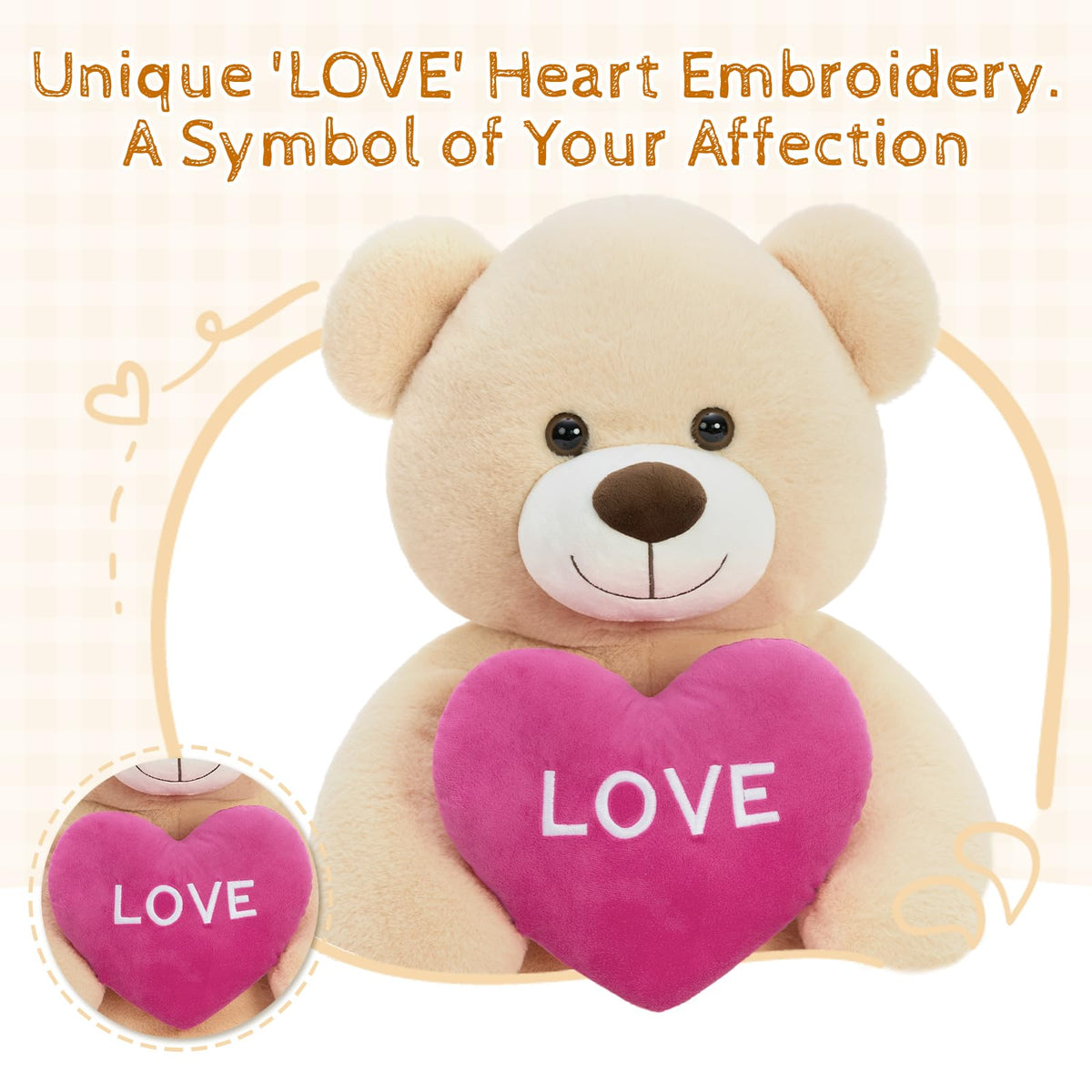 Karister cuddly teddy bear enhances room decor and festive ambiance