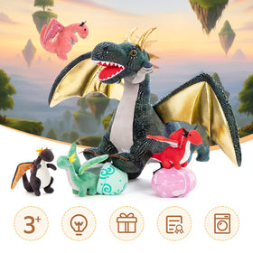 Karister dragon plush close-up shows plush texture and durable stitching.