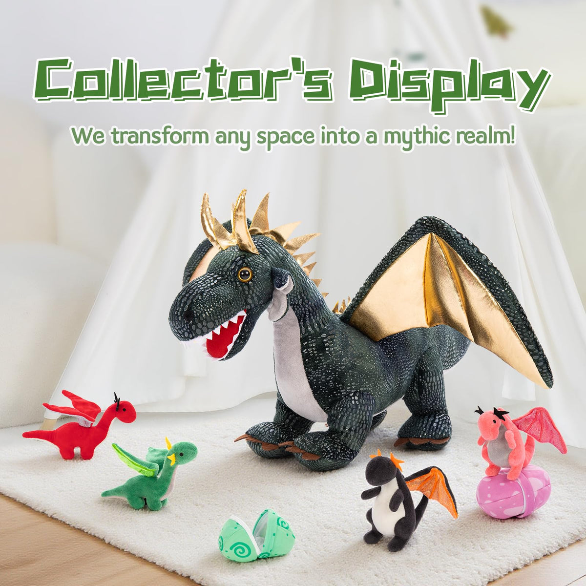 Karister dragon plush set designed for kids' imaginative play and sharing.