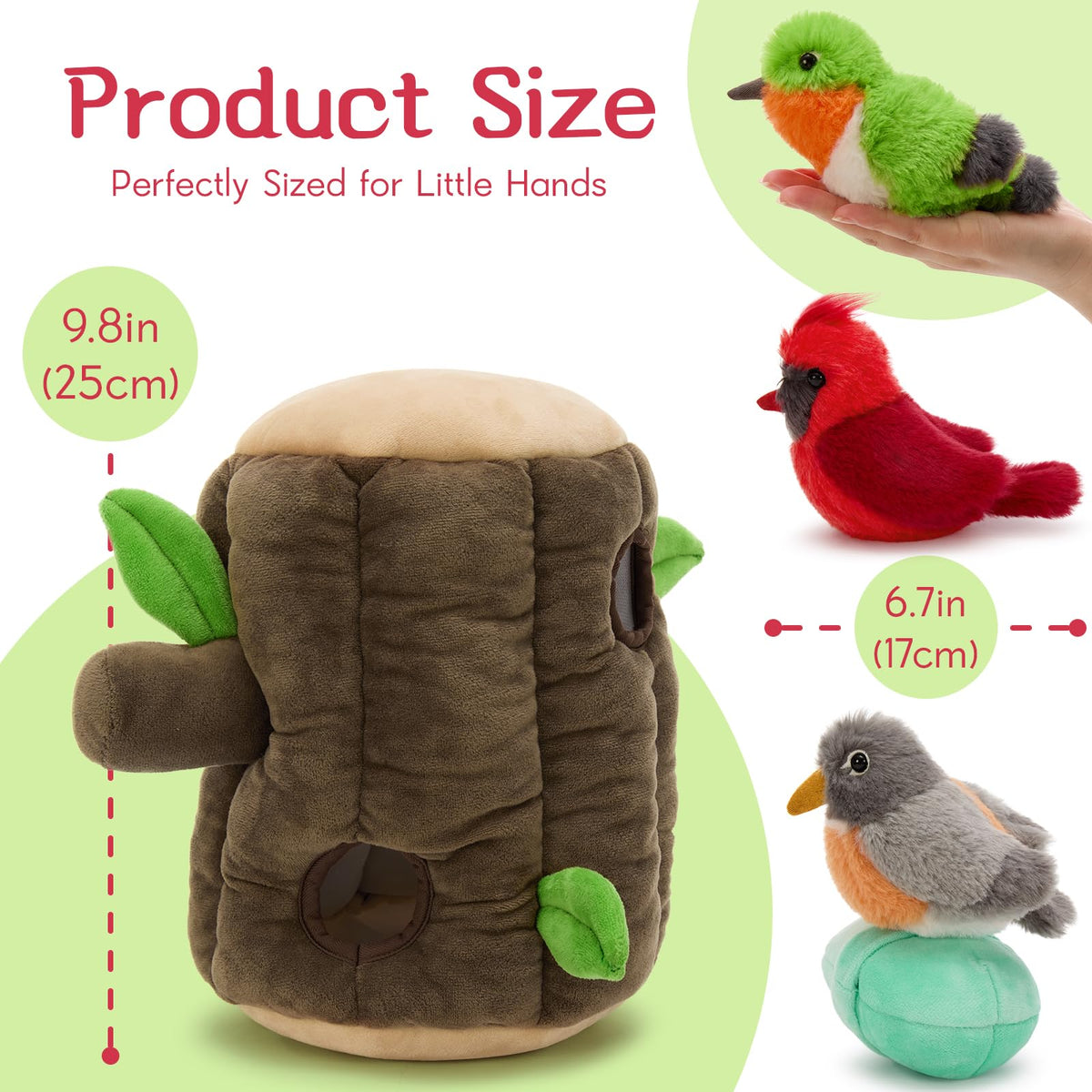 Karister hummingbird plush with lifelike colors for vivid pretend nature moments.