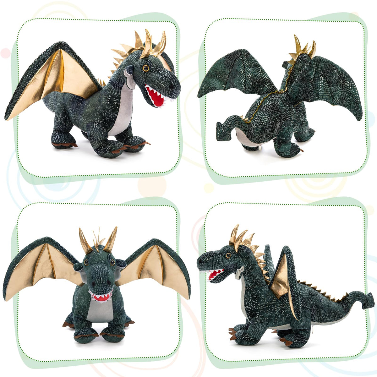 Karister dragon plush in action during playtime with siblings.