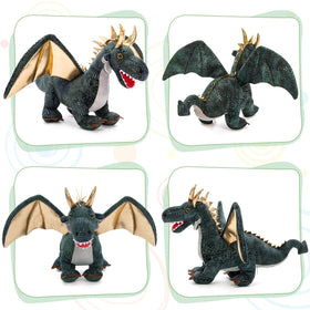 Karister dragon plush in action during playtime with siblings.