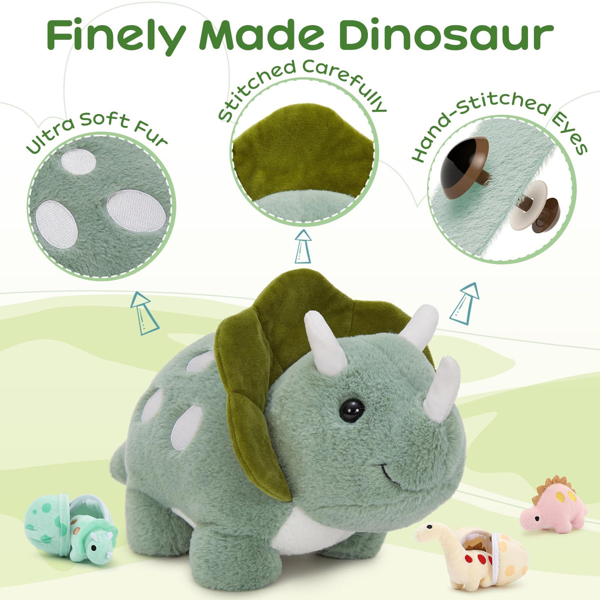 Karister plush dinosaur in bedroom decor for a bright accent