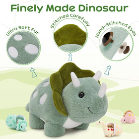 Karister plush dinosaur in bedroom decor for a bright accent