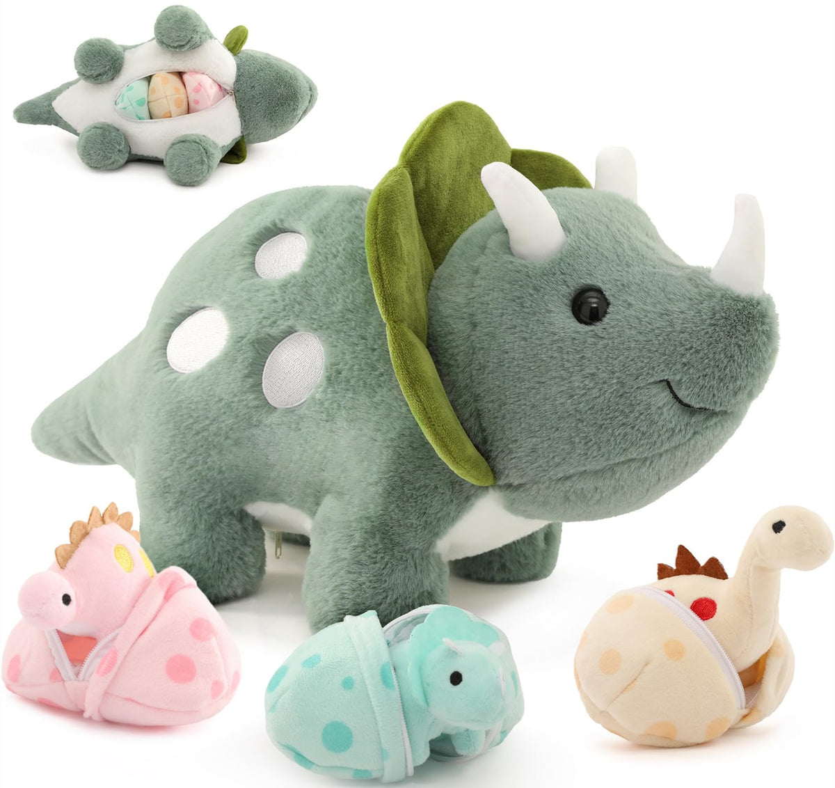 Karister plush dinosaur mother for cozy cuddle time with kids
