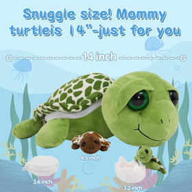 Karister turtle with babies inside the shell for storytelling play