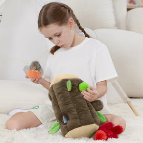 Karister soft plush materials provide gentle touch during quiet cuddle time.