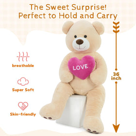 Karister tan plush teddy bear close-up smiling face for warm companionship
