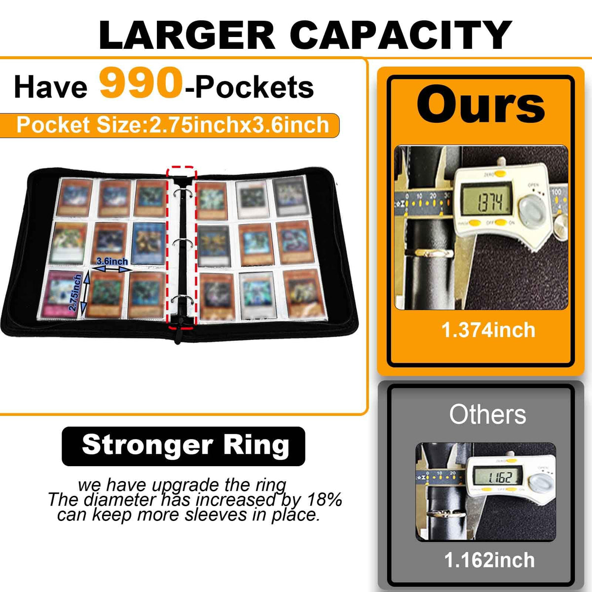 KarlyPro 990 binder interior pockets designed for Yu-Gi-Oh collections