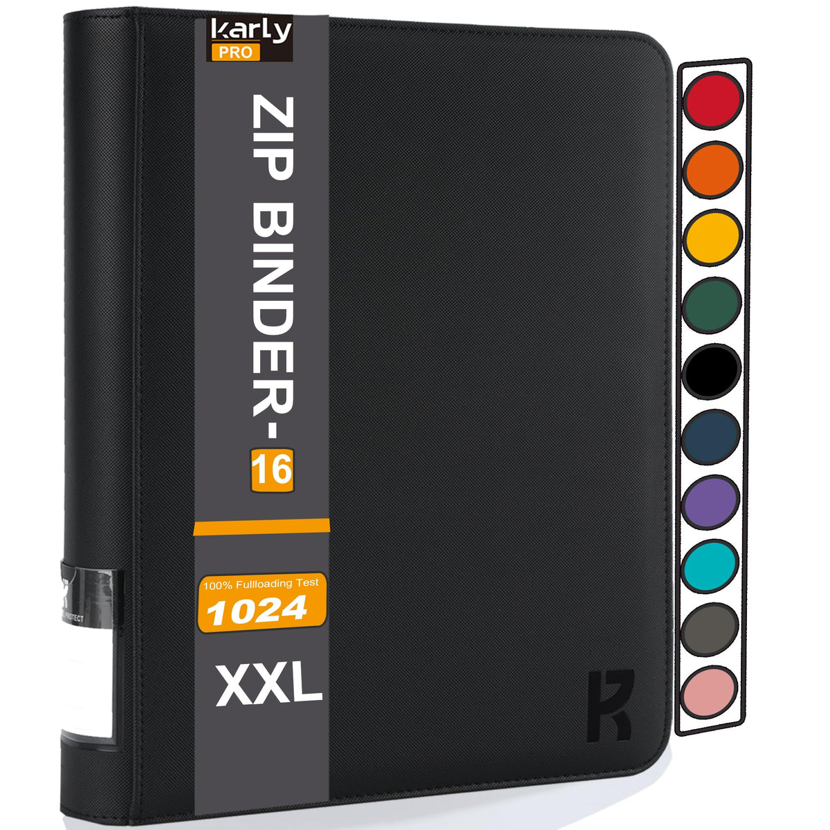 KarlyPro binder front cover showing padded protection for card collections.