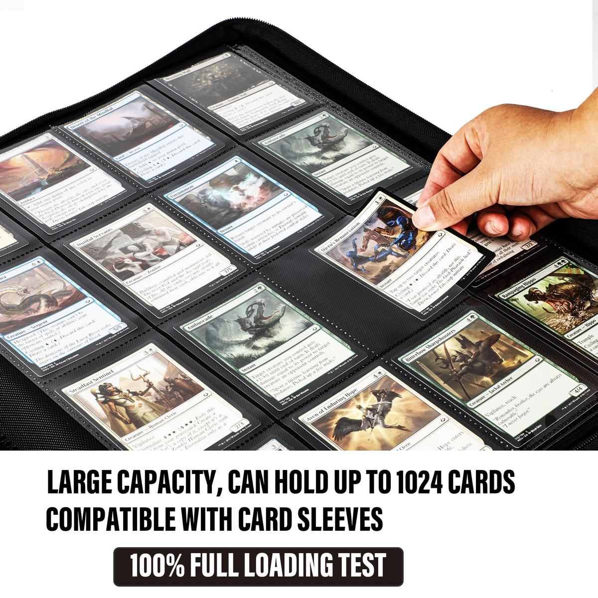 Interior pages layout with multiple 16-pocket sections for organized storage.