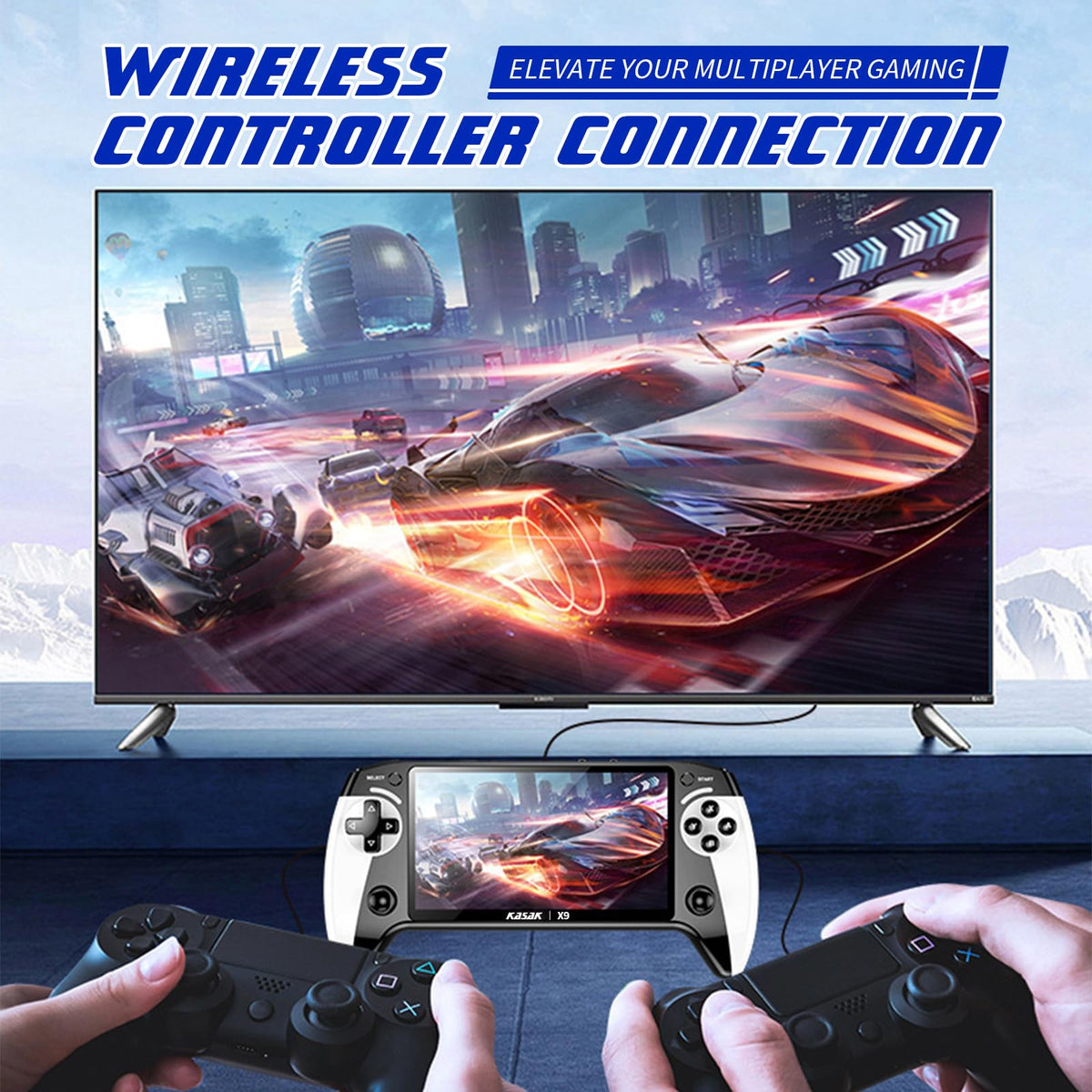 KASAK X9 five-point-five-inch display highlights vivid handheld visuals.
