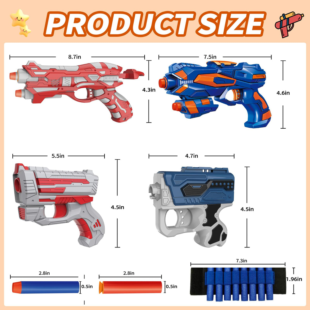 Kasebro blaster No.1 ergonomic grip designed for comfortable play.