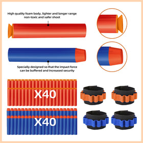Kasebro foam darts 80-count refill for continuous action.