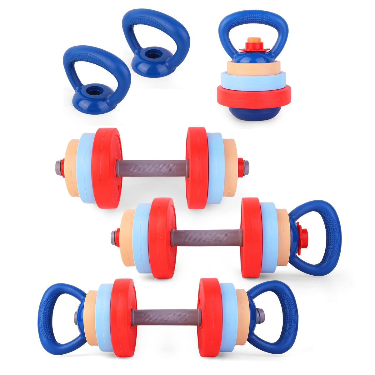 Kasebro kids dumbbells front view designed for safe pretend workouts.