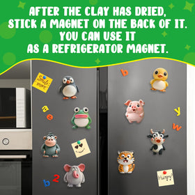 KASFALCI Air Dry Clay Kit magnets to turn art into fridge magnets.