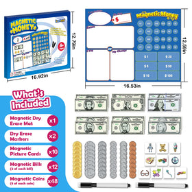 Kasfalci magnetic money dry erase markers, smooth writing for store role-play tasks.