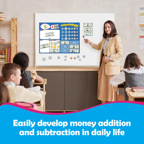 Kasfalci magnetic money picture cards, visual prompts support money lessons.