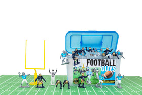 Kaskey Kids Football Guys navy-gold vs gray-blue figures for imaginative play