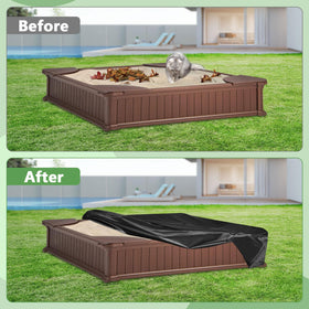 Kasla sandbox cover with bottom drawstring secures edge