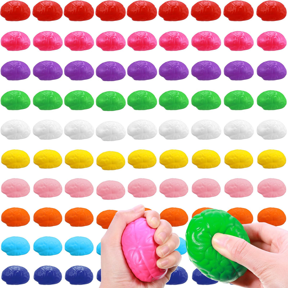 Kasyat brain stress ball white for tactile relief and focus.