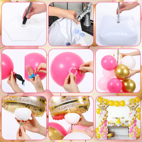 Kasyat crown foil balloons add regal accents to the column display.