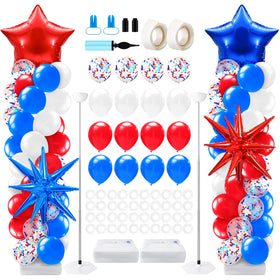 Kasyat Fourth of July balloon column stand kit ready for quick setup and decor