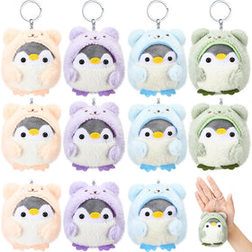 Kasyat mini penguin plush keychain adds cute charm to bags.