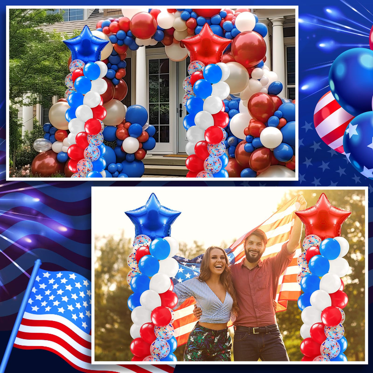 Kasyat patriotic party backdrop ideal for photos and memories.