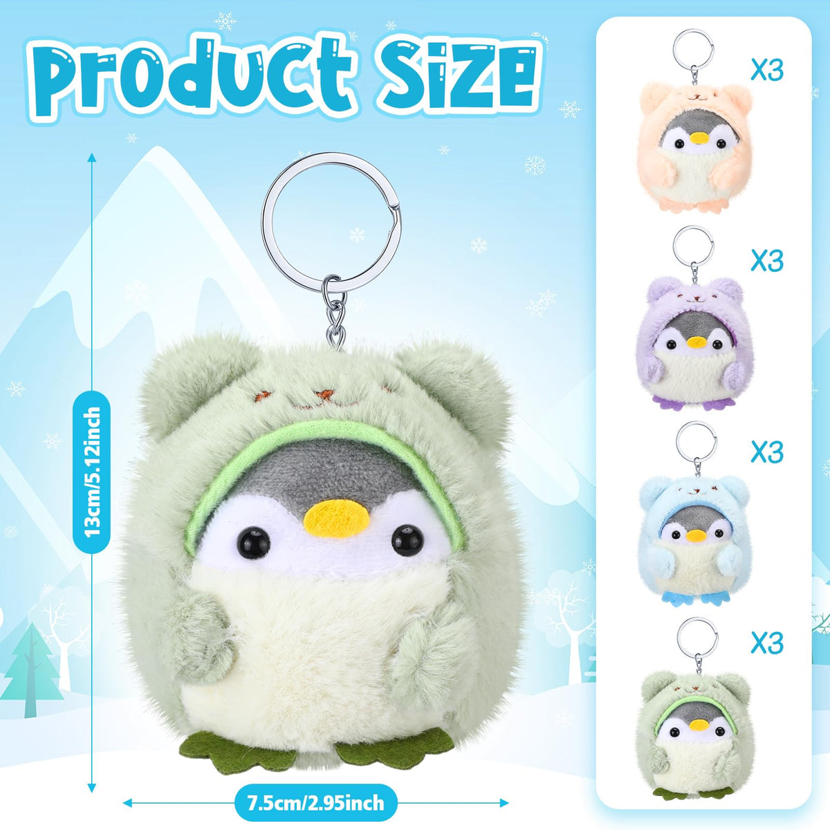 Kasyat penguin bag pendant multicolor brightens everyday outfits.