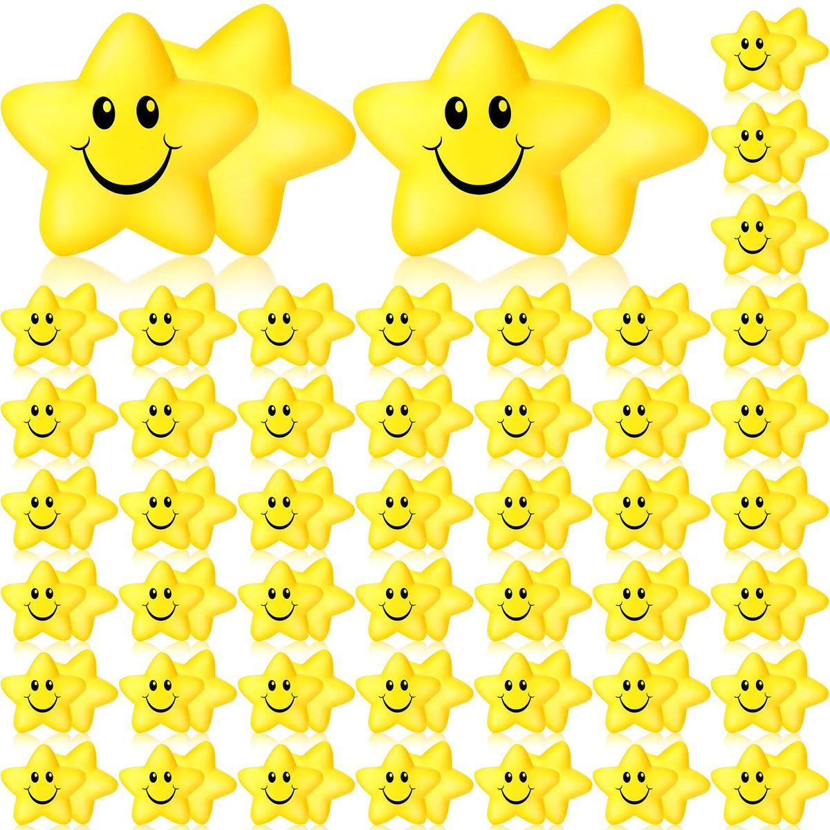 Kasyat star smile ball, yellow 2.2 inch diameter, easy grip for quick stress relief.