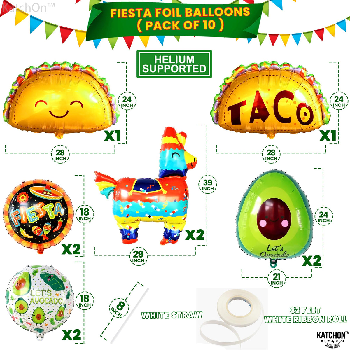 KatchOn avocado balloon adds bright tropical flair to Mexican party decor.