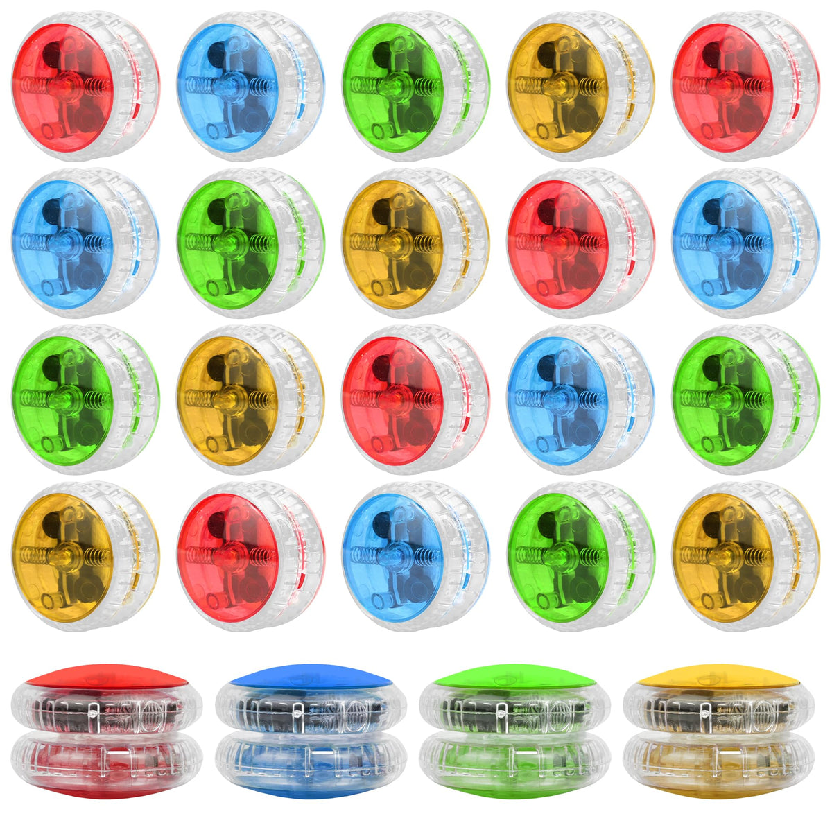 KatchOn light-up yoyo bulk 24-pack with glowing colors during spins for classroom prizes.