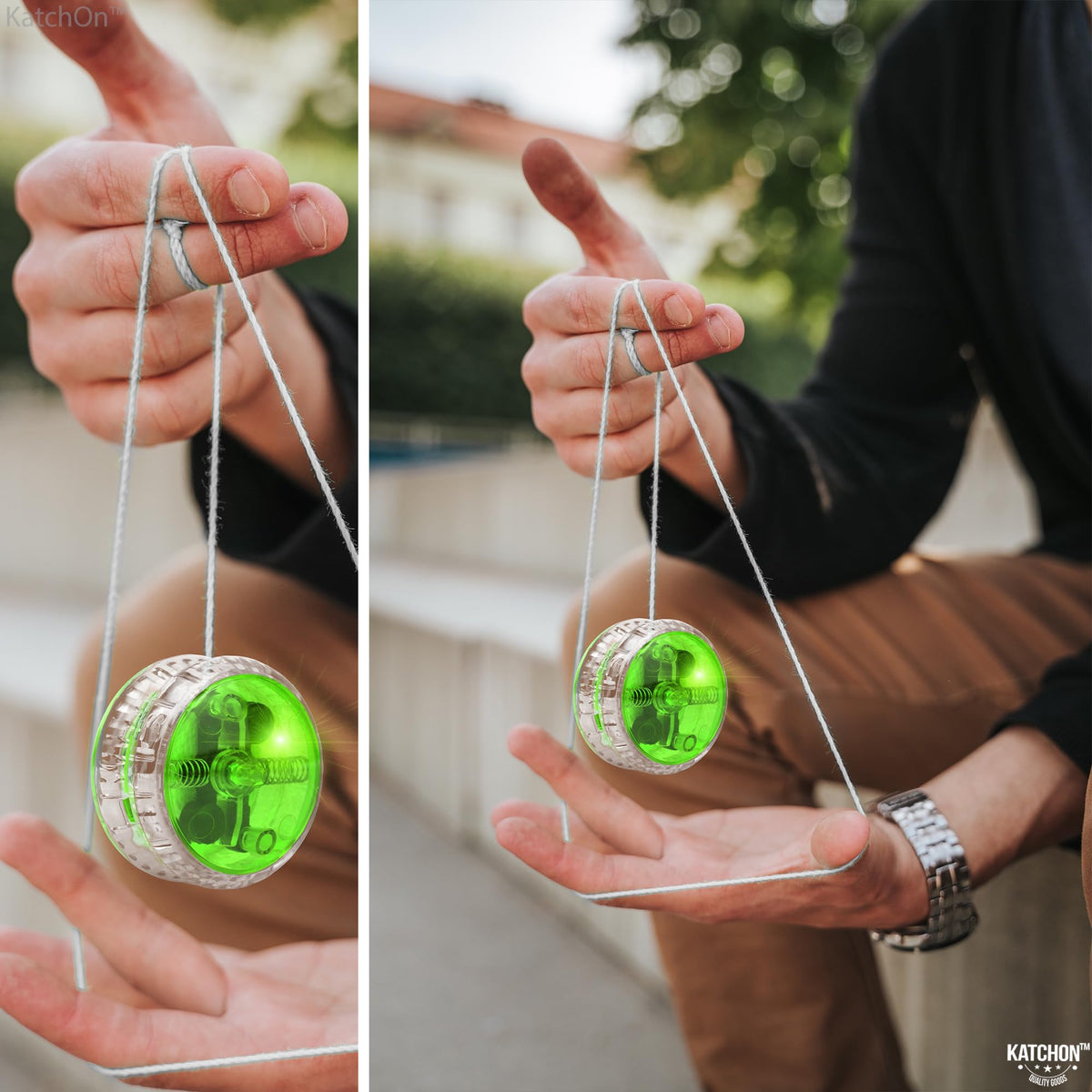 KatchOn lightweight glow yoyo is easy to hold and spin.
