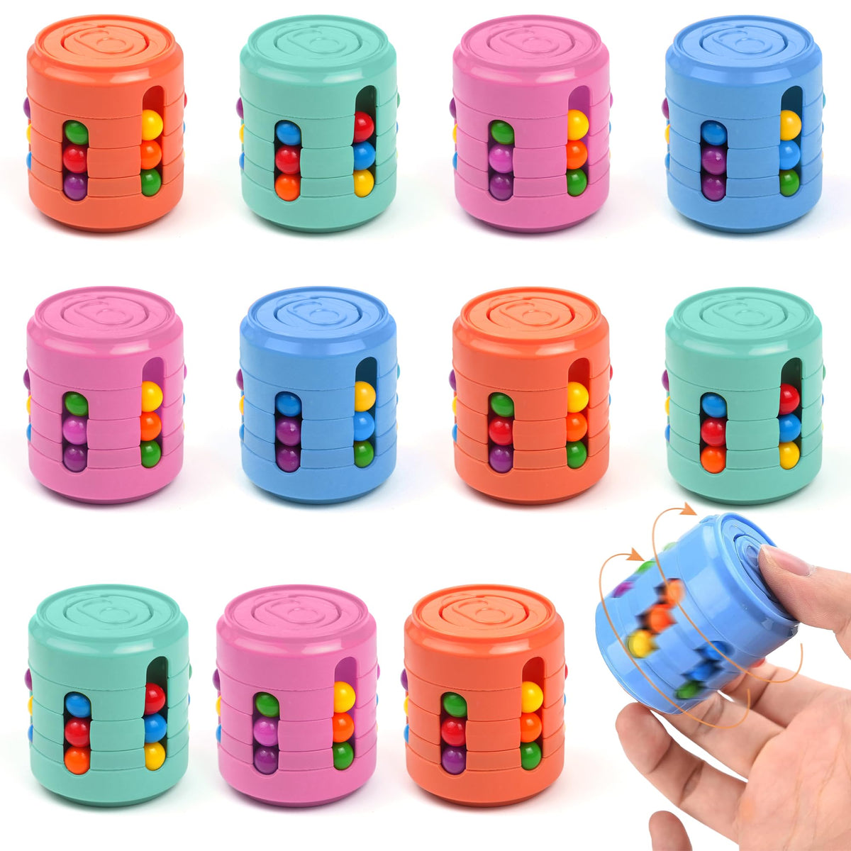 KatchOn Magic Bean rotation toy—colorful spinner for focused play.