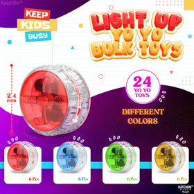 KatchOn multicolor glow yoyo highlights smooth spins, ideal for party favors.