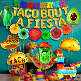 KatchOn Taco Bout A Fiesta avocado balloon adds vibrant color and whimsy.